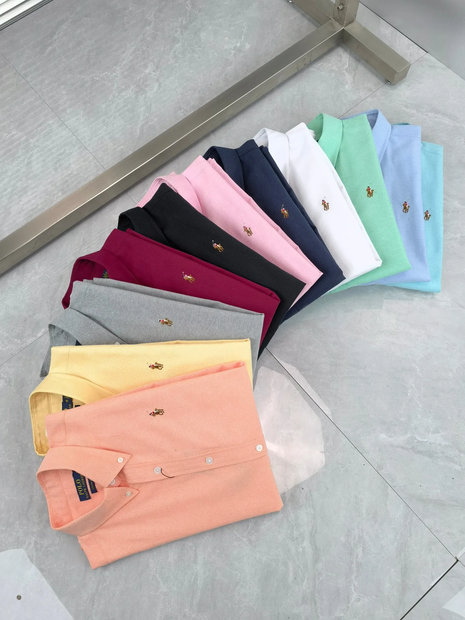 P210 🌸 (11 colors) Ralph Lauren polo long-sleeved classic popular shirt, collection picture➕detail picture❗Pure cotton Oxford fabric, the material is crisp and textured, not soft at all, and the upper body is stylish❗️❗️ Color: Picture color, Size: M---xxL